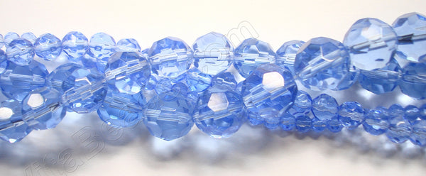 Sky Blue Crystal  -  Faceted Round  14"