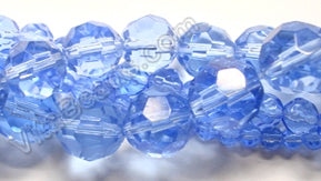 Sky Blue Crystal  -  Faceted Round  14"