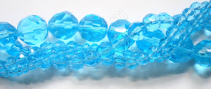 Ocean Blue Crystal  -  Faceted Round  14"