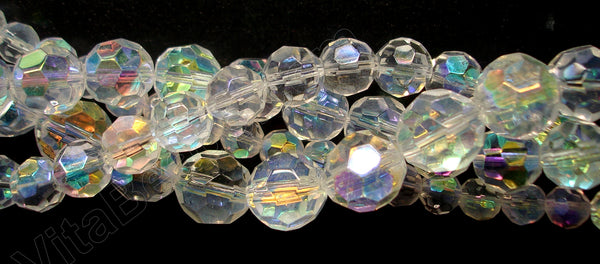Clear Crystal AB plus  -  Faceted Round  14"