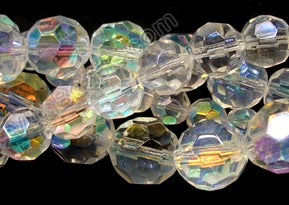 Clear Crystal AB plus  -  Faceted Round  14"