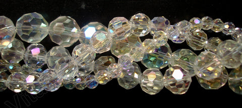 Clear Crystal AB  -  Faceted Round  12"