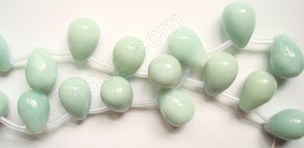 Amazonite -  Smooth Round Teardrops  16"