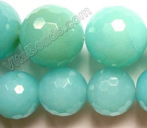 Amazonite Jade  -  Faceted Round  16"