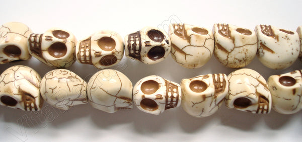 Cracked Turquoise Ivory  -  Carved Skeleton  16"