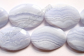 Blue Lace Agate AA  -  Twist Faceted Oval  16"