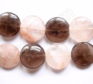 Pink and Grey Quartz  -  Puff Coin  16"