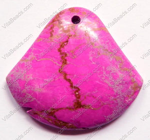 Pendant - Smooth Fan - Fuchsia Impression Jasper - 17