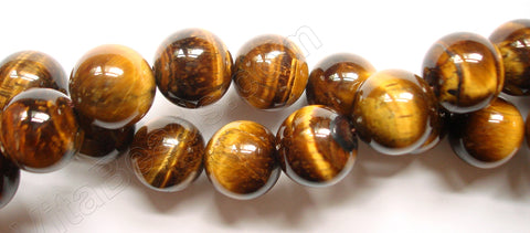 Tiger Eye AA  -  Smooth Round  16"