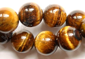 Tiger Eye AA  -  Smooth Round  16"