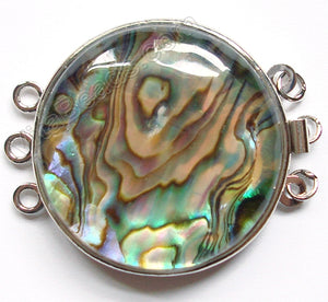 Abalone Clasps - Coin For Triple Strand 22x30mm