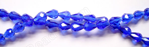 Royal Blue Crystal Qtz  -  Faceted Drops Vertical Drill 12"