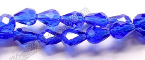 Royal Blue Crystal Quartz  -  5x8mm Faceted Drop 12"