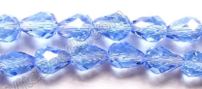 Sky Blue Crystal Qtz  -  Faceted Drops Vertical Drill 12"