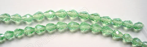 Light Green Crystal Qtz  -  Faceted Drops Vertical Drill 12"