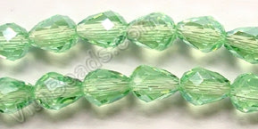 Light Green Crystal Qtz  -  Faceted Drops Vertical Drill 12"