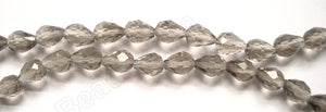 Smoky Crystal Qtz  -  Faceted Drops Vertical Drill 12"