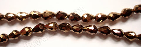 Bronzite Crystal Qtz AB  -  Faceted Drops Vertical Drill 12"