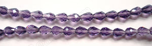 Amethyst Crystal Qtz  -  Faceted Drops Vertical Drill 12"