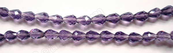 Amethyst Crystal Qtz  -  Faceted Drops Vertical Drill 12"