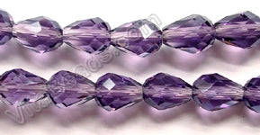 Amethyst Crystal Qtz  -  Faceted Drops Vertical Drill 12"