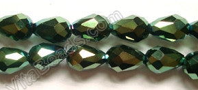 Metallic Peacock Qtz  -  5x8mm Faceted Drop 12"