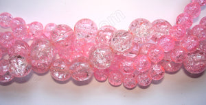 Explosion Crystal  -  Pink  -  Smooth Round  16"