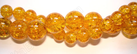 Explosion Crystal  -  Amber  -  Smooth Round  16"