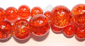 Explosion Crystal  -  Auburn Red  -  Smooth Round  16"