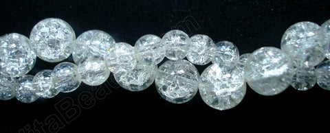 Explosion Crystal  -  White -  Smooth Round  16"