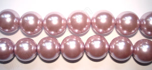 Glass Pearl   -  25 Lavender Pink  -  Smooth Round  16"  16mm