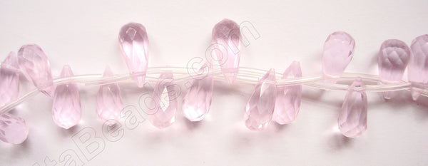 Pink Crystal - 6x13mm Faceted Long Teardrops 16"