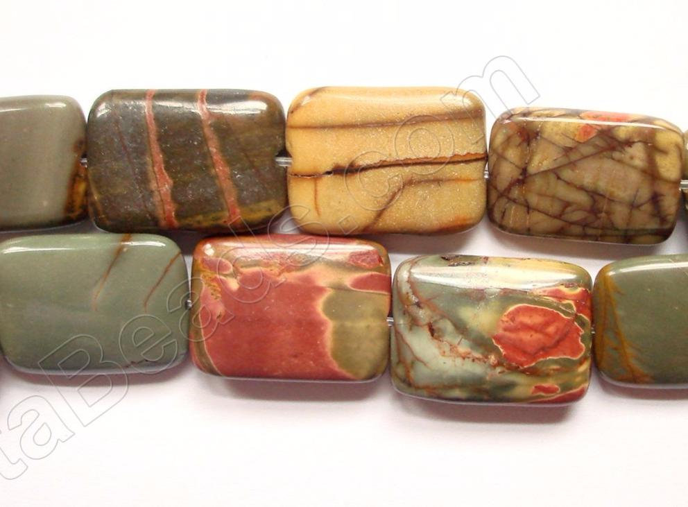 Fire Impression Jasper  -  Puff Rectangles  16"