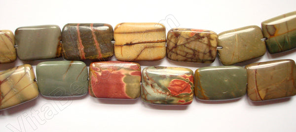 Fire Impression Jasper  -  Puff Rectangles  16"