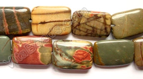 Fire Impression Jasper  -  Puff Rectangles  16"