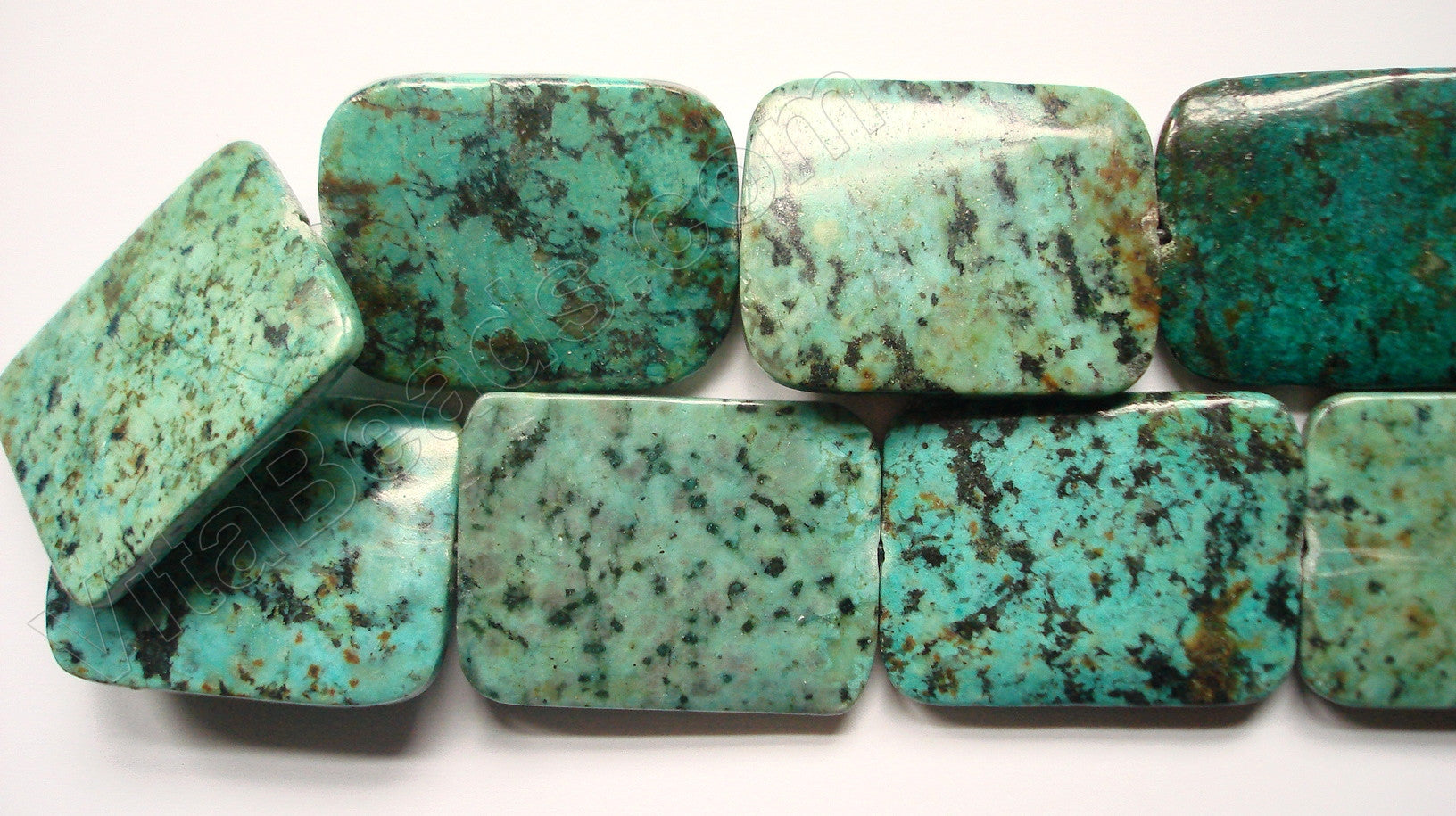 Africa Turquoise  -  22x30mm Big Puff Rectangle 16"
