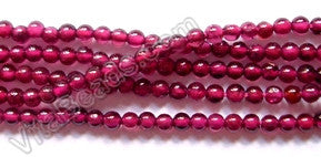 Garnet AAA  -  Small Smooth Round Beads 16"