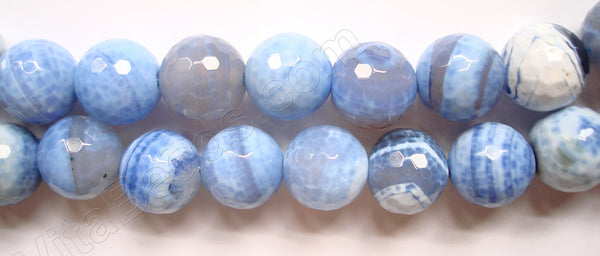 Sky Blue Fire Agate  -  Faceted Round  16"