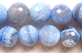 Sky Blue Fire Agate  -  Faceted Round  16"