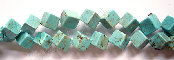 Cracked Turquoise  -  Double Edge Square  16"