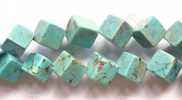 Cracked Turquoise  -  Double Edge Square  16"