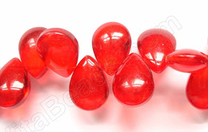Big Red Crystal  -  Smooth Flat Briolette  6"