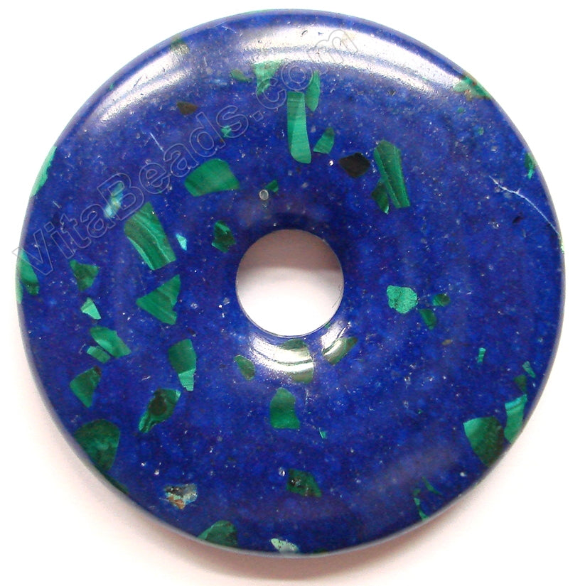 Smooth Pendant - Donut Lapis Malachite AA