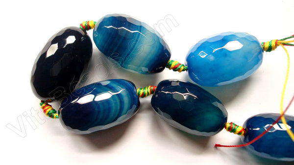 Blue Sardonix Agate  -   Faceted Big Eggs  16"