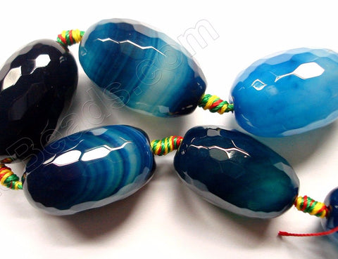 Blue Sardonix Agate  -   Faceted Big Eggs  16"