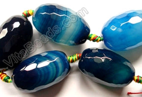 Blue Sardonix Agate  -   Faceted Big Eggs  16"