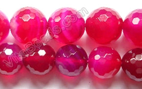Light Fuchsia Orchid Agate  -  Faceted Round  16"