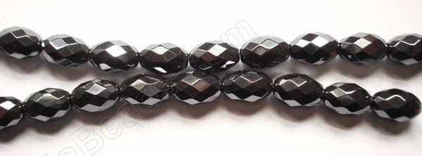 Hematite  -  Faceted Rice  16"