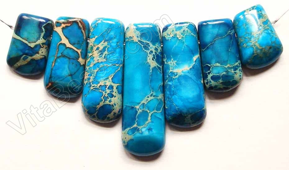 Aqua Blue Impression Jasper -  7-Piece Set Pendant