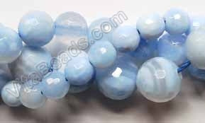 Blue Lace Agate  -  Faceted Round